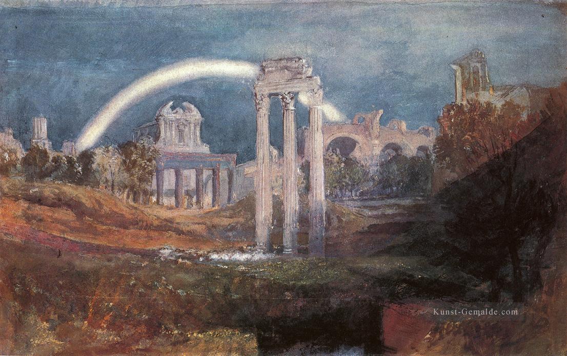 Rom Des Forum mit einem Regenbogen romantische Turner Ölgemälde